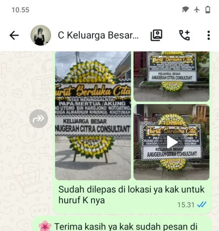 Pengiriman Papan Bunga Duka Tengah
